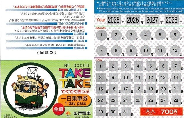 全線1日フリー乗車券 てくてくきっぷ